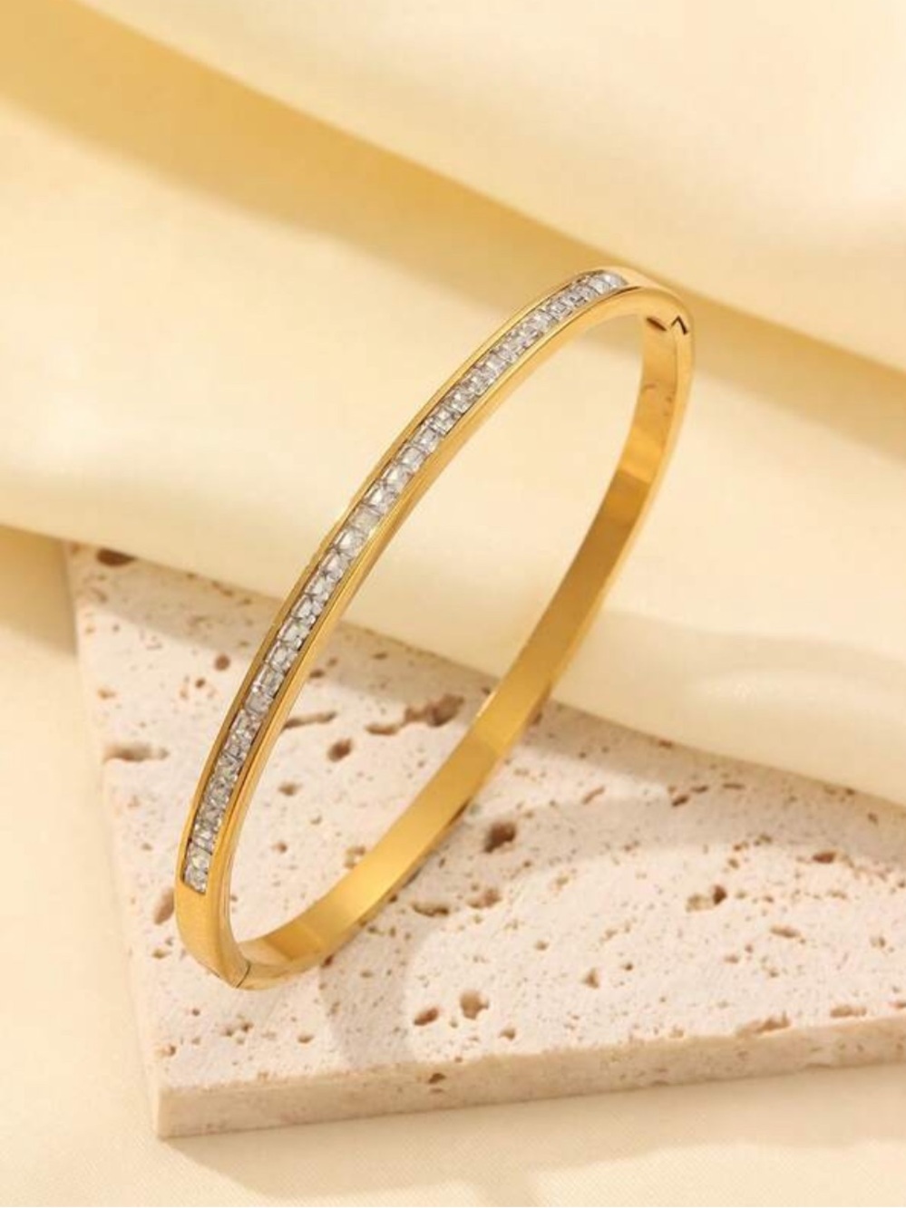 Gold Stainless Steel love Bracelet Set Crystal bangles stack 5pc bangle Roman - Picture 3 of 6